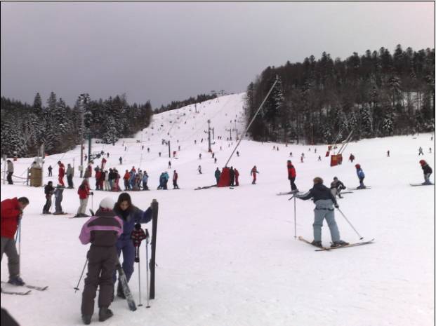 Drukte op de ski baan